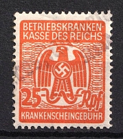 25rpf Third Reich, Germany, Revenue, Reich Medical Insurance Fund, Health Certificate Fee (Used)