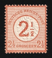 1874 2 1/2 on 2 1/2gr German Empire, Germany (Mi. 29, Signed, CV $160, MNH)