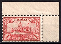 1900-01 1m Samoa, German Colonies, Kaiser’s Yacht, Germany (Mi. 16, Corner Margins, MNH)