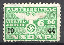 1944 Cinderella `NSDAP` Membership Fee 6.90 Rm