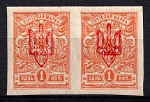 1918 1k Kherson Local, Ukrainian Tridents, Ukraine, Pair (Bulat 2378, Unpriced, CV $+++)