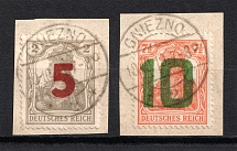 1919 Poland (Mi. 135-136, Full Set, GNIEZNO Postmark, CV $470)