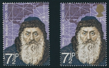 Great Britain - 1972, Polar Explorers, Henry Hudson, 7½p violet and multi, gold (Queen's Head) omitted, full OG, NH, VF a common stamp is included, SG #899a, C.v.£300, Scott #666 var…