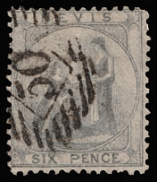 1862 6p Nevis, British Colonies (SG 3, Canceled, CV $80)