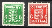 1941-44 Guernsey, German Occupation, Germany (Mi. 1 d, 2 u, Signed, CV $40, MNH)