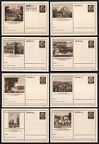1934-39 Hindenburg, Third Reich, Germany, 8 Postal Cards