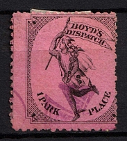 1882 1c Boyd's Dispatch, United States, Locals (Sc. 20L56, SHIFTED Perforation, Canceled)