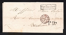 1850 Cover from Kronstadt to Bordeaux, France (Dobin 1.09 - R4)