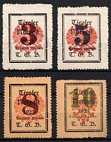 1921 Tyrol, Austria, First Republic, Local Provisional Issue (Mi. 1 - 4, Full Set, CV $80)