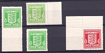 1941-44 Guernsey, German Occupation, Germany (Mi. 1 b d - 2 a, Margins, CV $70, MNH)