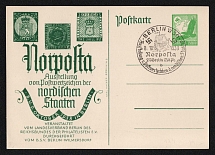 1938 'Exhibition of postage stamps of the Nordic countries', Propaganda Postcard, Third Reich Nazi Germany