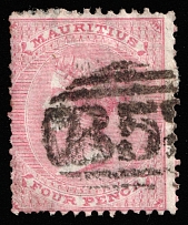 1863-72 4p Mauritius, British Colonies (SG 62, Canceled)