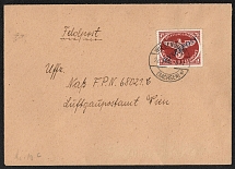 1945 (22 Mar) Reich Military Mail, Field Post, Feldpost INSELPOST, Germany, Cover from Vienna to Wiesenburg (Mi. 10 B b I, CV $230)