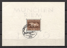 1936 Germany Third Reich Block Sheet №4 (Special Cancellation Munich, CV $20)