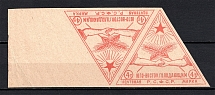 1922 4T Rostov Famine Issue, RSFSR (Pair, Tete-beche, Forgery, MNH)