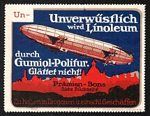 Zeppeling, Germany, Cinderella, Non-Postal Advertising Stamp (Huge Size)