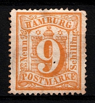 1864 9s Hamburg, German States, Germany (Mi. 18, CV $30)