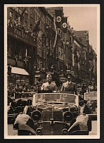 1940 'Fuehrer and Duce', Propaganda Postcard, Third Reich Nazi Germany