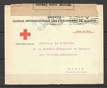 1916 prisoner of war censorship cover to Geneve - Paris