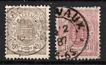 1880-84 5c Luxembourg (Mi. 42 B, 44 B, Canceled, CV $70)