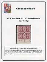 The One Man Collection of Czechoslovakia - President Masaryk New Design issue - EXHIBITION STYLE COLLECTION: 1926, 50h green, 60h red violet and 1k carmine rose, the total is 131 mint and used stamps on watermarked paper (50h and …