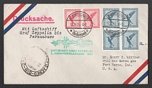 1931 (17 Oct) Germany, Graf Zeppelin airship airmail cover from Friedrichshafen to Fort Wayne (Unites States), Flight to South America 1931 'Friedrichshafen - Recife' (Sieger 133 Aa, CV $90)