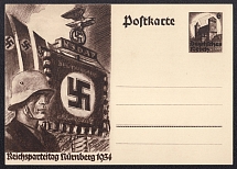 1934 Reich Party Rally of the NSDAP in Nuremberg, SS Man with Standard, Third Reich, Germany, Postal Card