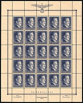 1942 50gr General Government, Germany, Full Sheet (Mi. 90, CV $30, MNH)