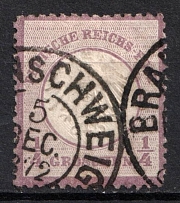1872 1/4kr German Empire, Germany (Mi. 1, Canceled, CV $160)