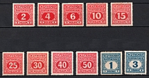 1916-18 Bosnia and Herzegovina, Austria, World War I Provisional Issue, Official Stamps (Mi. 14 - 15, 17 - 19, 21 - 26, CV $100)