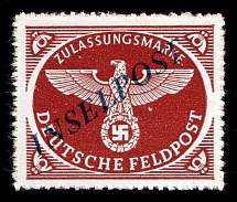 1944 Reich Military Mail Fieldpost Feldpost `INSELPOST`, Germany (Mi. 10 B b I, Signed, CV $70, MNH)