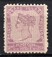 1862-69 9p Prince Edward Island, Canada (SG 19, CV $160, MNH)