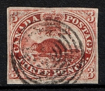 1851 3p British Canada, Canada (SG 1, Canceled, CV $1,500)