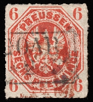 1861 6p Prussia, German States, Germany (Mi 15b, Canceled, CV $100)
