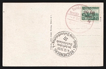 1938 (4 Dec) Sudetenland, Germany, Postcard from Reichenberg franked with 50h (Mi. 137, Signed, CV $200)