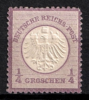 1872 1/4gr German Empire, Small Breast Plate, Germany (Mi. 1, CV $420)