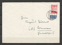 1949 Germany Allied Occupation Zone Gittelde mixed franking cover with shifted perf stamp