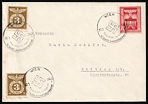 1943 (30 Jan) Third Reich, Germany, Cover from Vienna (Austria) to Bottrop (Germany) franked with Mi. 829, 830 (CV $70)