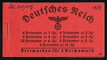 1940-41 Complete Booklet with stamps of Third Reich, Germany, Excellent Condition (Mi. MH 39.3, CV $600)