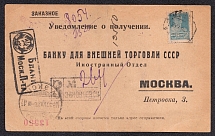 1925 Money Transfer from Moscow to Zinovyevsk, Revenue Usage, Delivery Receipt, Soviet Union, Russia