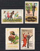 Czechoslovakia, Stock of Cinderellas, Non-Postal Stamps, Labels, Advertising, Charity, Propaganda