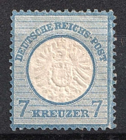 1872 7kr German Empire, Large Breast Plate, Germany (Mi. 26, CV $60)