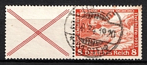 1933 8pf Third Reich, Germany, Wagner, Se-tenant, Zusammendrucke, Pair (Mi. W 51, Used, CV $100)