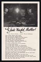 1923-1945 'Good Night, Mother!', Propaganda Postcard, Third Reich Nazi Germany