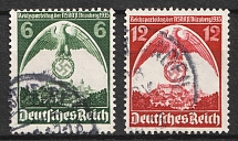 1935 Third Reich, Germany (Mi. 586 Y - 587 Y, Full Set, Canceled, Signed, CV $480)