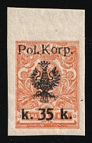 1918 35k on 1k Polish Corps in Russia, Russia, Civil War (Kr. 17, Margin, Certificate)