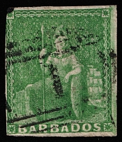 1852 Barbados, British Colonies (SG 2, Canceled, CV $490)