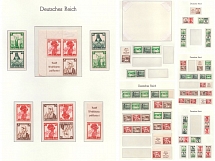 1935-36 Third Reich, Germany, Stock (Coupon, Tete-Beche, Se-tenants, CV $310)