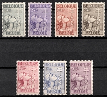 1933 Belgium (Sc. B144 - B150, Full Set, CV $190)