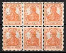 1916 7.5pf German Empire, Germany, Block (Mi. 99 a, CV $50)
